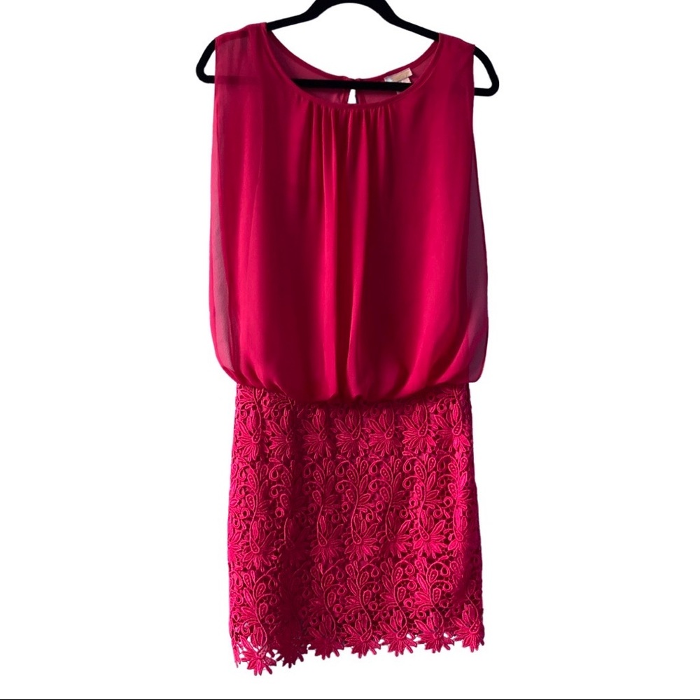 RUBBER DUCKY pink blouson lace mini dress S